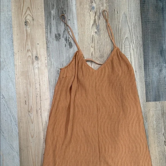 Women's brown gauze Jumpsuit - Picture 2 of 6